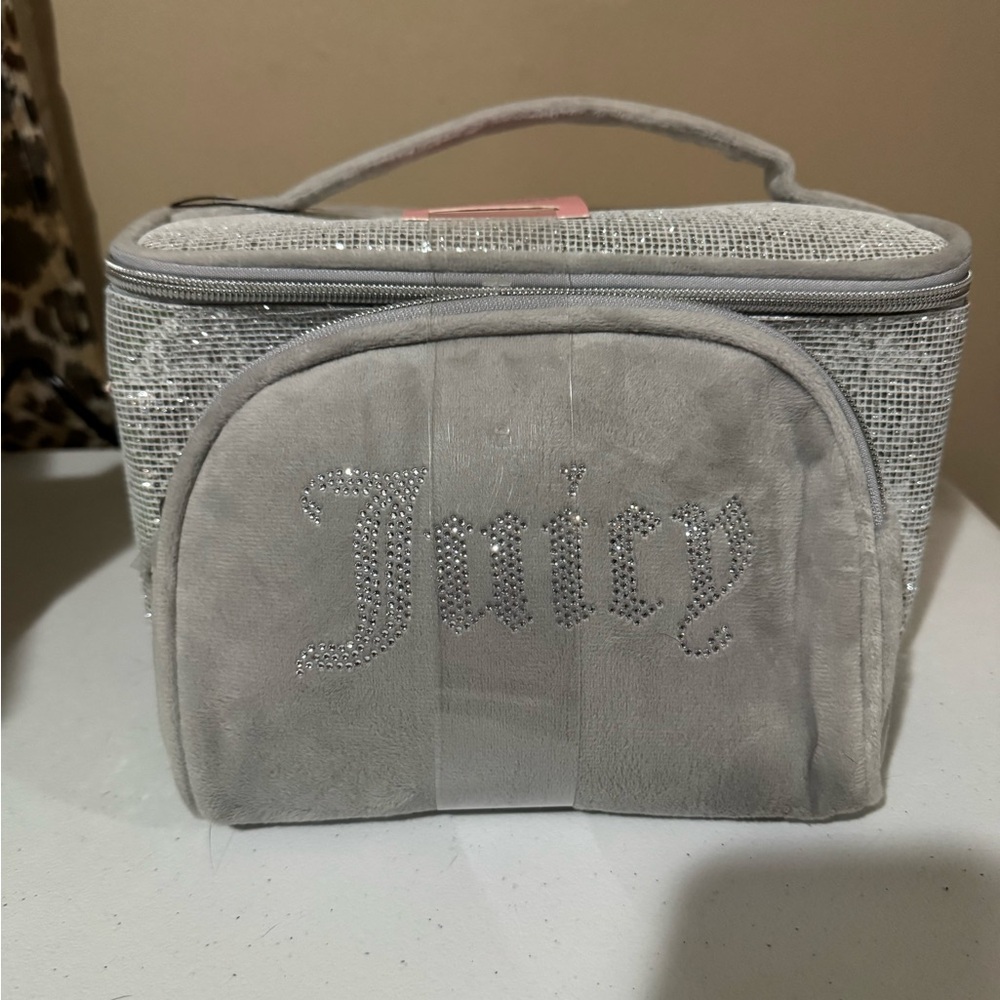 Juicy Couture Silver and Gray Cosmetic Bag